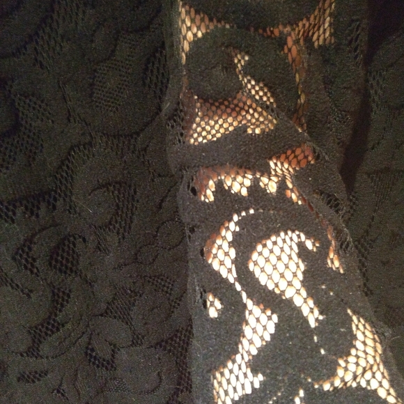 Mid length bodycon black dress w/long sleeves and low back - Picture 3 of 5